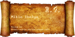 Mikle Ibolya névjegykártya